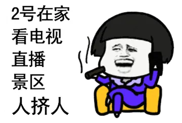 国庆节00006-二号在家看电视直播景区人挤人