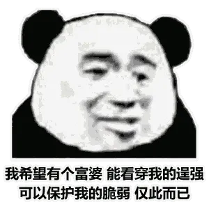 金馆长熊猫00079-我希望有个富婆能看穿我的逞强可以保护我的脆弱仅此而已