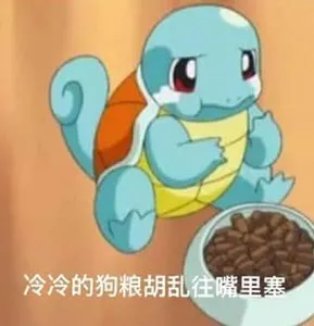 杰尼龟00031-冷冷的狗粮胡乱往嘴里塞